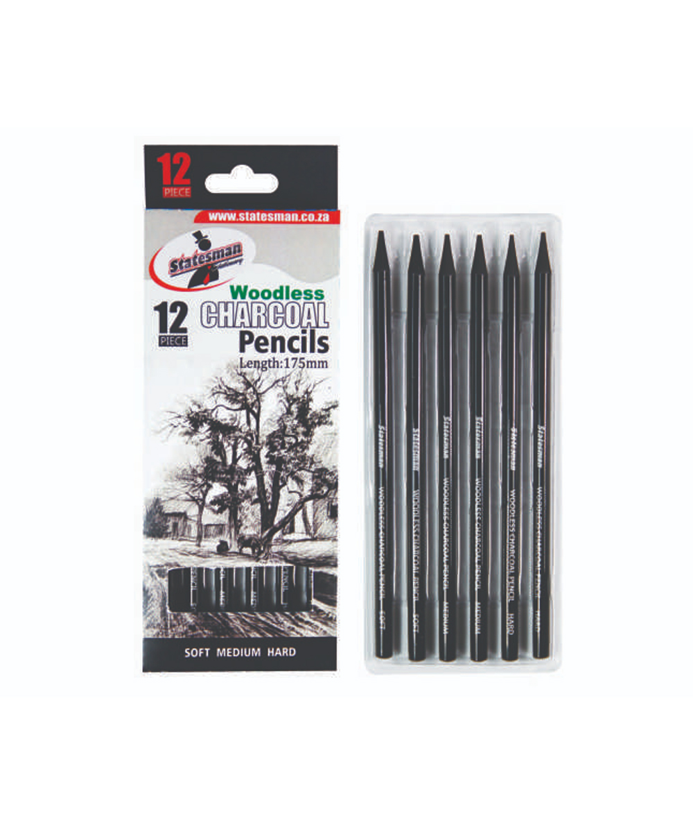 Charcoal-Pencils-Woodless-175mm-12-Piece