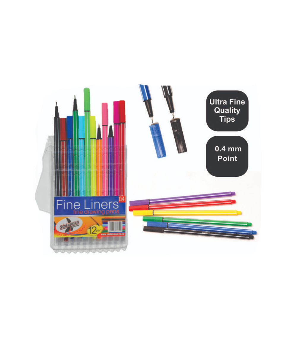 Fineliners-Supreme-Quality-Pouch-Of-12-Statesman